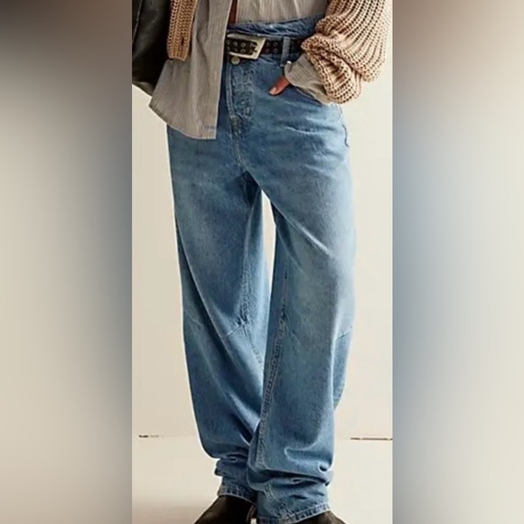 NWOT Free People We the Free 32 Crossroads Mid Rise Jeans Blue New $128 retail - Picture 4 of 7